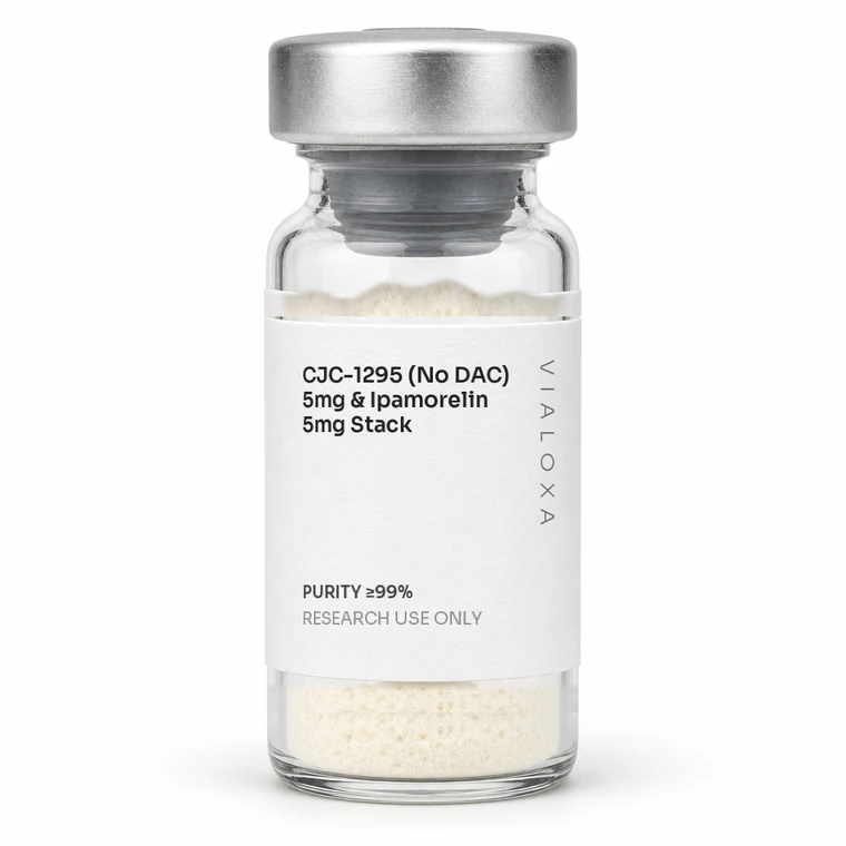 CJC-1295 5mg & Ipamorelin 5mg Stack lyophilised reference vial